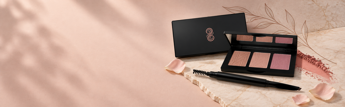Gentle Beauty blush palette and automatic eyebrow pencil